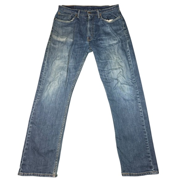 Levi Strauss & Co 505 W34 L32 Mens Regular Fit Straight Leg Blue Denim Jeans - Picture 2 of 4